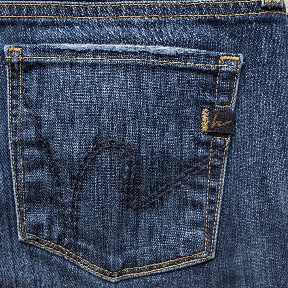 Citizens of Humanity Pea in the Pod Dark Wash Denim Bootcut Maternity Jeans - 29 - Picture 9 of 12